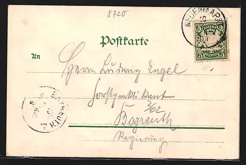 AK Schweinfurt, Mainpartie mit Blick zur Stadt