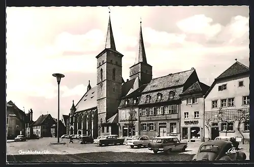 AK Gerolzhofen, Marktplatz mit Kirche