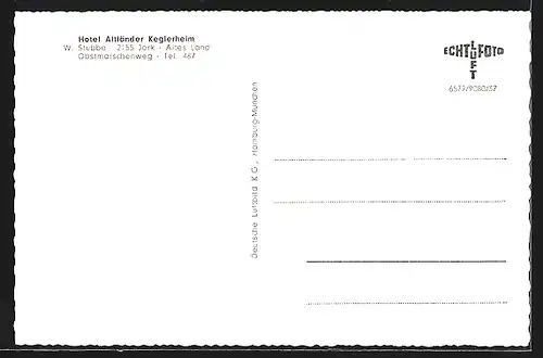 AK Jork /Altes Land, Hotel Altländer Keglerheim W. Stubbe, Fliegeraufnahme