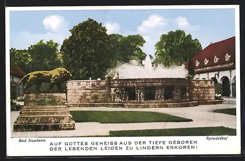 AK Bad Nauheim, Löwendenkmal auf dem Sprudelhof