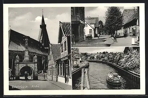 AK Estebrügge, Flusspartie, Hauptstrasse