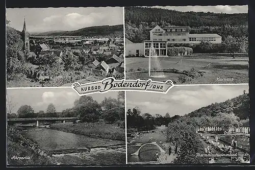 AK Bodendorf /Ahr, Kurhaus, Schwimmbad, Ortsansicht
