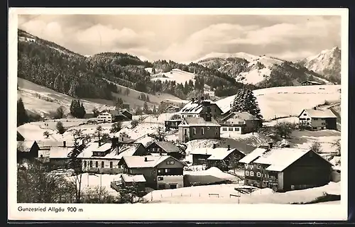 AK Gunzesried /Allgäu, Gesamtansicht im Winter