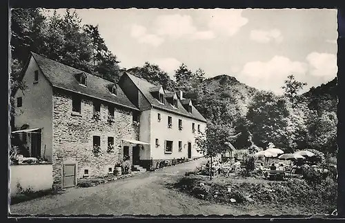 AK Roes bei Forst, Gaststätte-Pension zur Roeser Mühle H. Dietrich mit Garten