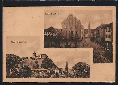 AK Hammelburg, Schloss Saaleck, Teilansicht