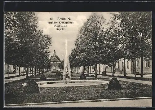 AK Berlin-Wedding, Virchow-Krankenhaus, Hauptallee, Kapelle