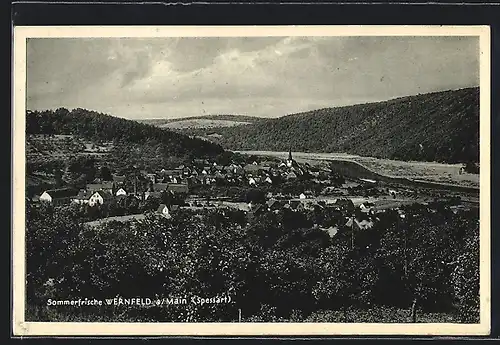AK Wernfeld a. Main, Blick auf den Ort im Spessart