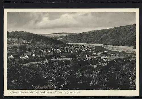 AK Wernfeld a. Main, Blick auf den Ort im Spessart