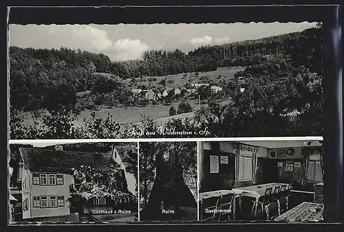 AK Wildenstein i. Sp., Ruine mit Gasthaus Zur Ruine