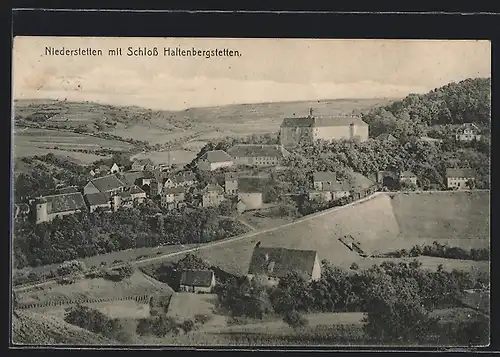 AK Niederstetten, Ansicht mit Schloss Heltenbergstetten