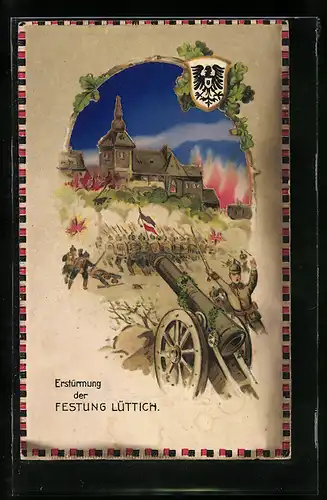 AK Lüttich, Erstürmung der Festung, Halt gegen das Licht: Stadt in Flammen
