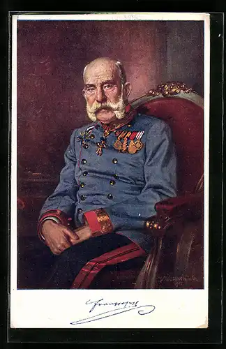 AK Rotes Kreuz Nr. 258: Kaiser Franz Josef I. von Österreich in Uniform mit Orden