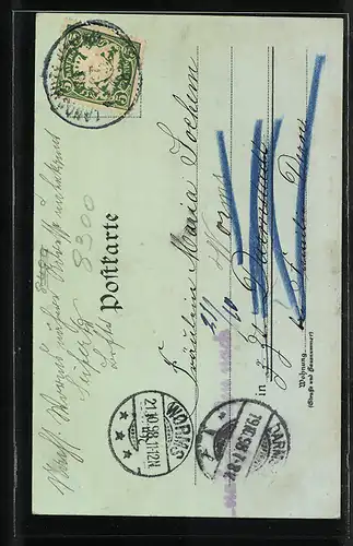 Mondschein-Lithographie Landshut, St. Martinsturm