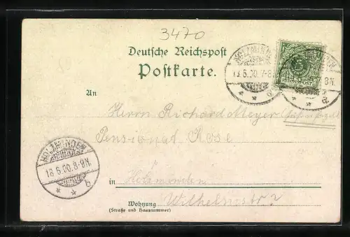 Lithographie Boffzen, Gasthaus Steinkrug, Panorama, Schloss Corvey, Eichenwald