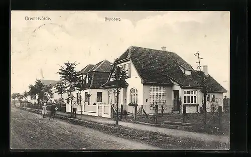 AK Bremervörde, Brunsberg, Strassenpartie mit Villen