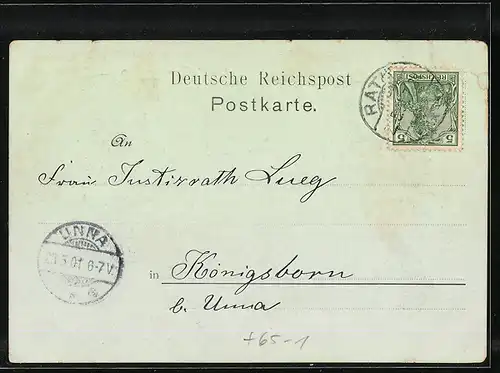 AK Rath, Totalansicht, Kirche, Bahnhof