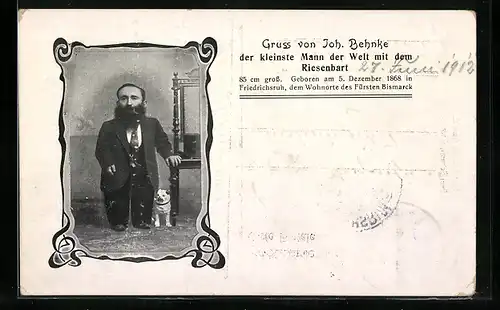 AK Friedrichsruh, Der kleinste Mann der Welt Joh. Behnke, Stadttyp