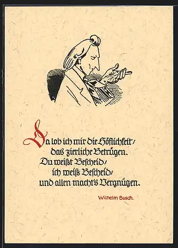Künstler-AK Wilhelm Busch: Da lob ich mir die Höflichkeit, ...