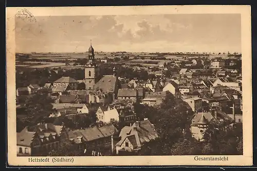 AK Hettstedt /Südharz, Gesamtansicht mit Kirche