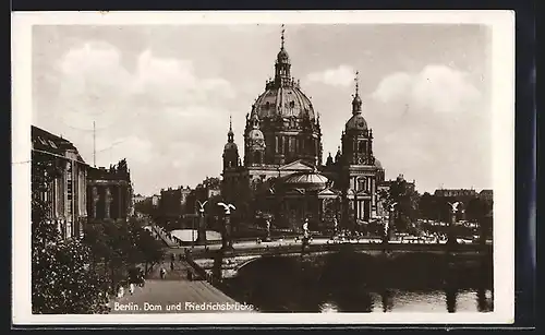 AK Berlin, Dom und Friedrichsbrücke, Burgstrasse