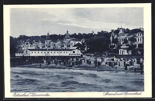 AK Zinnowitz, Strand mit Herrenbad