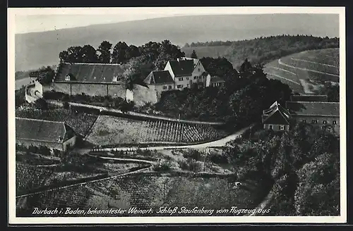 AK Durbach i. Baden, Schloss Staufenberg vom Flugzeug aus