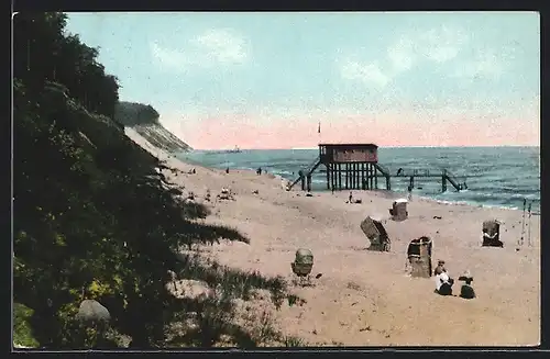 AK Kölpinsee b. Koserow /Usedom, Badestrand mit Ostsee