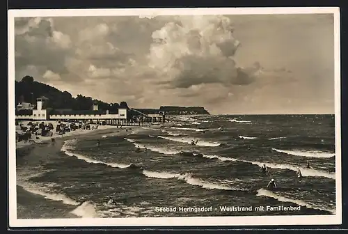 AK Heringsdorf, Weststrand mit Familienbad