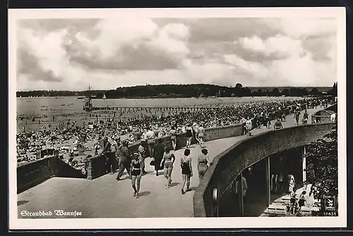 AK Berlin-Wannsee, Strandbad Wannsee im Sommer