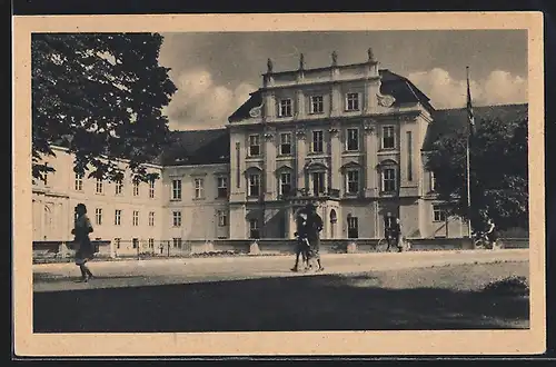 AK Oranienburg, Strassenpartie vor dem Schloss