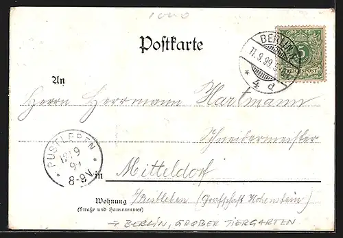 AK Berlin-Tiergarten, Partie am neuen See