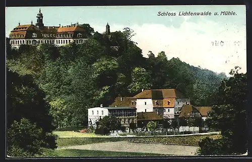 AK Lichtenwalde im Zschopautal, Schloss und Mühle