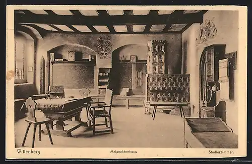 AK Wittenberg, Melanchtonhaus, Studierzimmer, Innenansicht