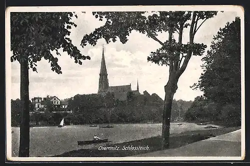 AK Chemnitz, Schlossteich mit Ruderboot