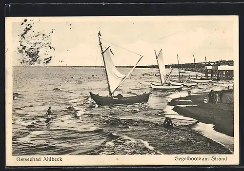 AK Ahlbeck, Segelboote am Strand