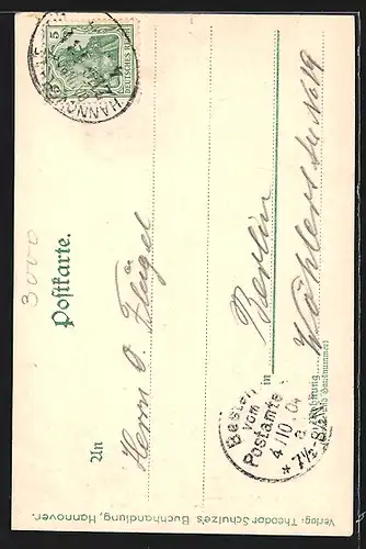 AK Hannover, Grosse Fontaine im Herrenhaus