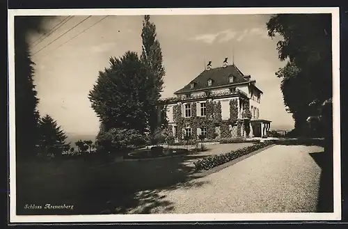 AK Arenenberg, Wegpartie im Vorgarten des Schlosses