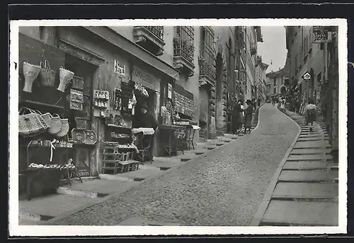 AK Lugano, Via Cattedrale mit Geschäften