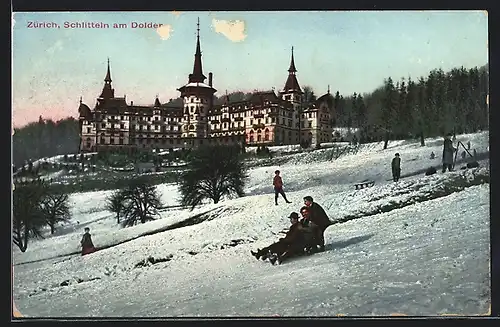 AK Zürich, Schlitteln am Dolder