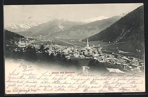 AK Davos, Blick über die Ortschaft aufs Seehorn