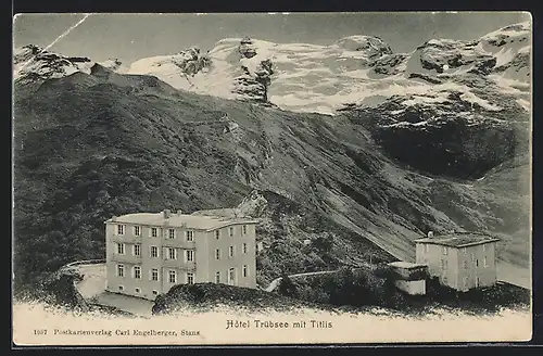 AK Trübsee, Blick auf Hotel gegen den Titlis