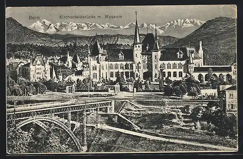AK Bern, Kirchenfeldbrücke und Museum