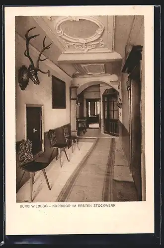 AK Wildegg, Korridor im ersten Stockwerk der Burg Wildegg