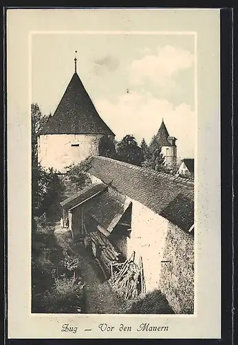 AK Zug, Blick von der Mauer