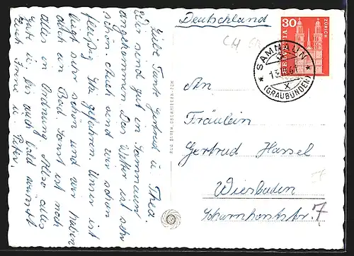 AK Samnaun, Ortsansicht mit Piz