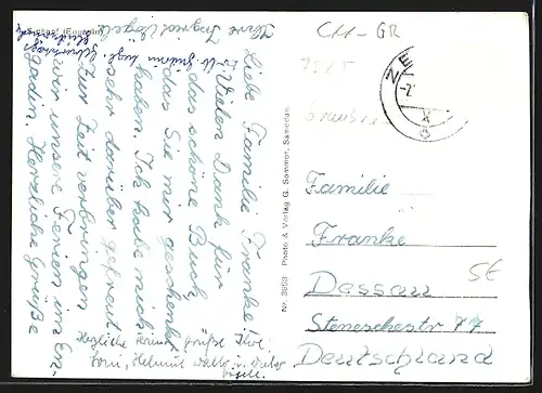 AK S-chanf, Ortsansicht mit Wasserpartie