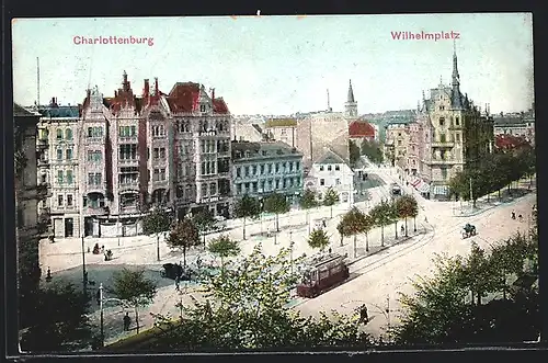 AK Berlin-Charlottenburg, Wilhelmplatz aus der Vogelschau