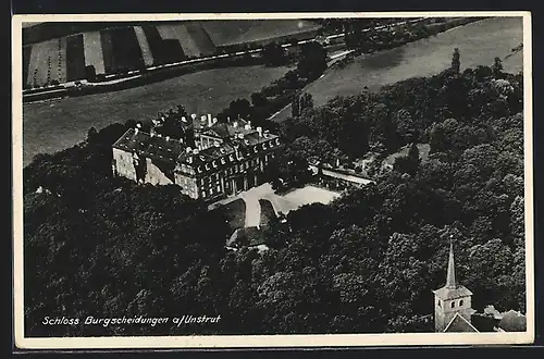 AK Burgscheidungen a. Unstrut, Blick aufs Schloss aus der Vogelschau