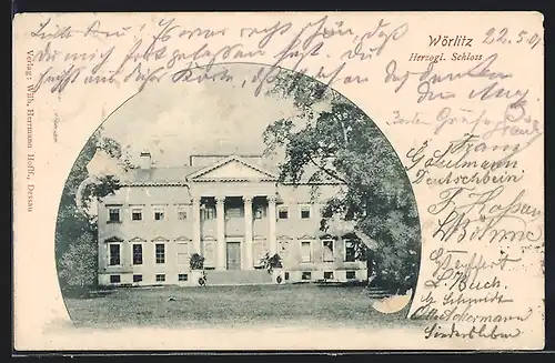 AK Wörlitz, Blick aufs Herzogl. Schloss