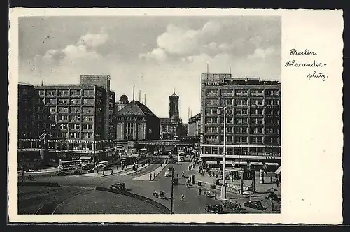 AK Berlin, Strassenpanorama am Alexanderplatz